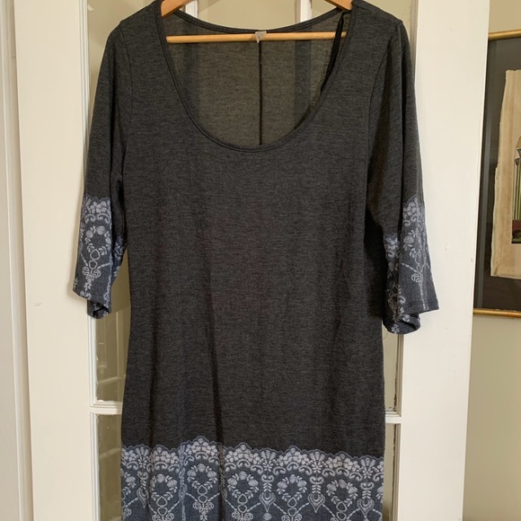 Dori Gray Dress midi 3/4 sleeve size Medium - Picture 1 of 4